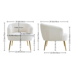 Breeins Modern Teddy Fleece Armchair With Adjustable Metal Legs