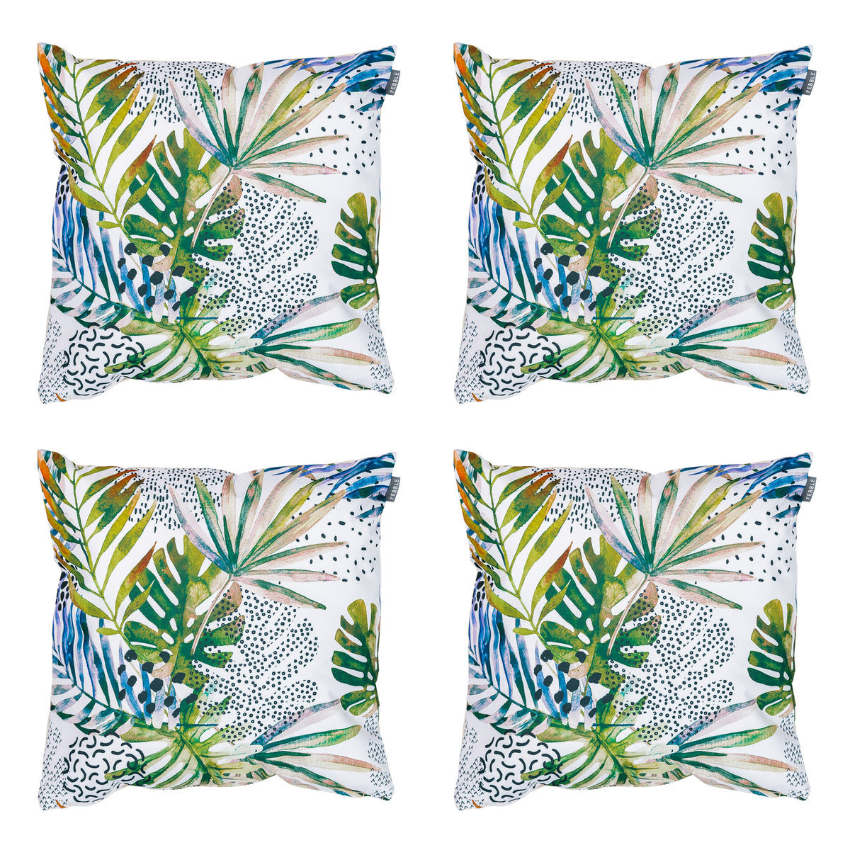 Tropical Indoor Outdoor Cushion Set Of 4 Water Resistant Cushions