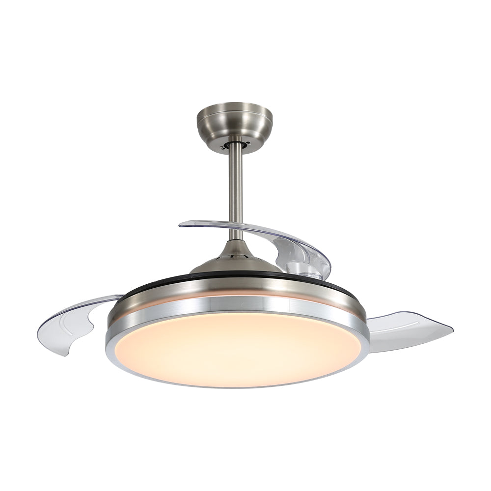 42inch Acrylic Ceiling Fan Light With 3 Blades 6-speed, With Remote Control And Timing Function