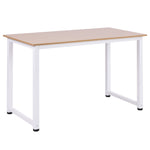 Computer Desk Dining Table Writing Table With Metal Frame | White