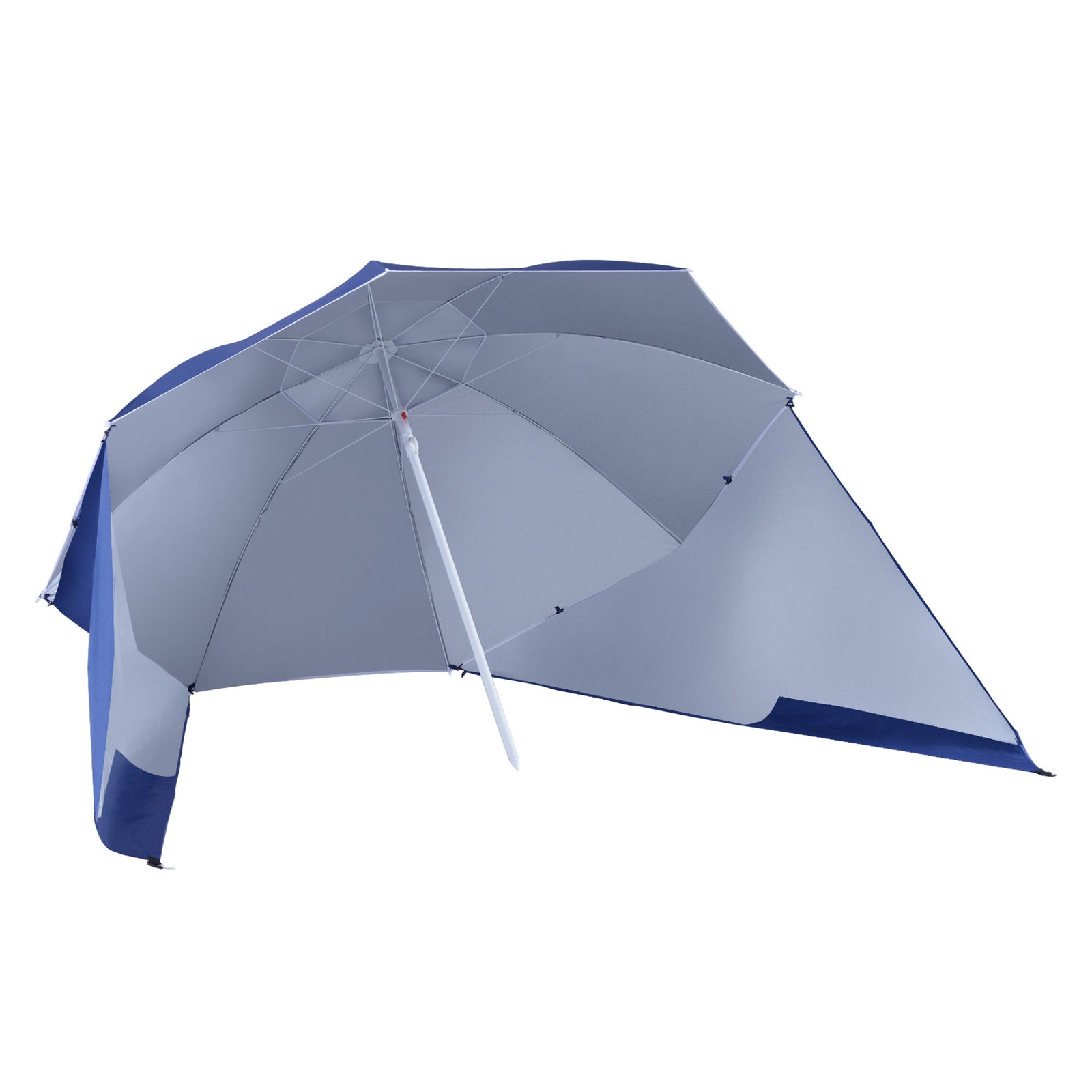 7-ft Beach Parasol With Side Panels | Blue