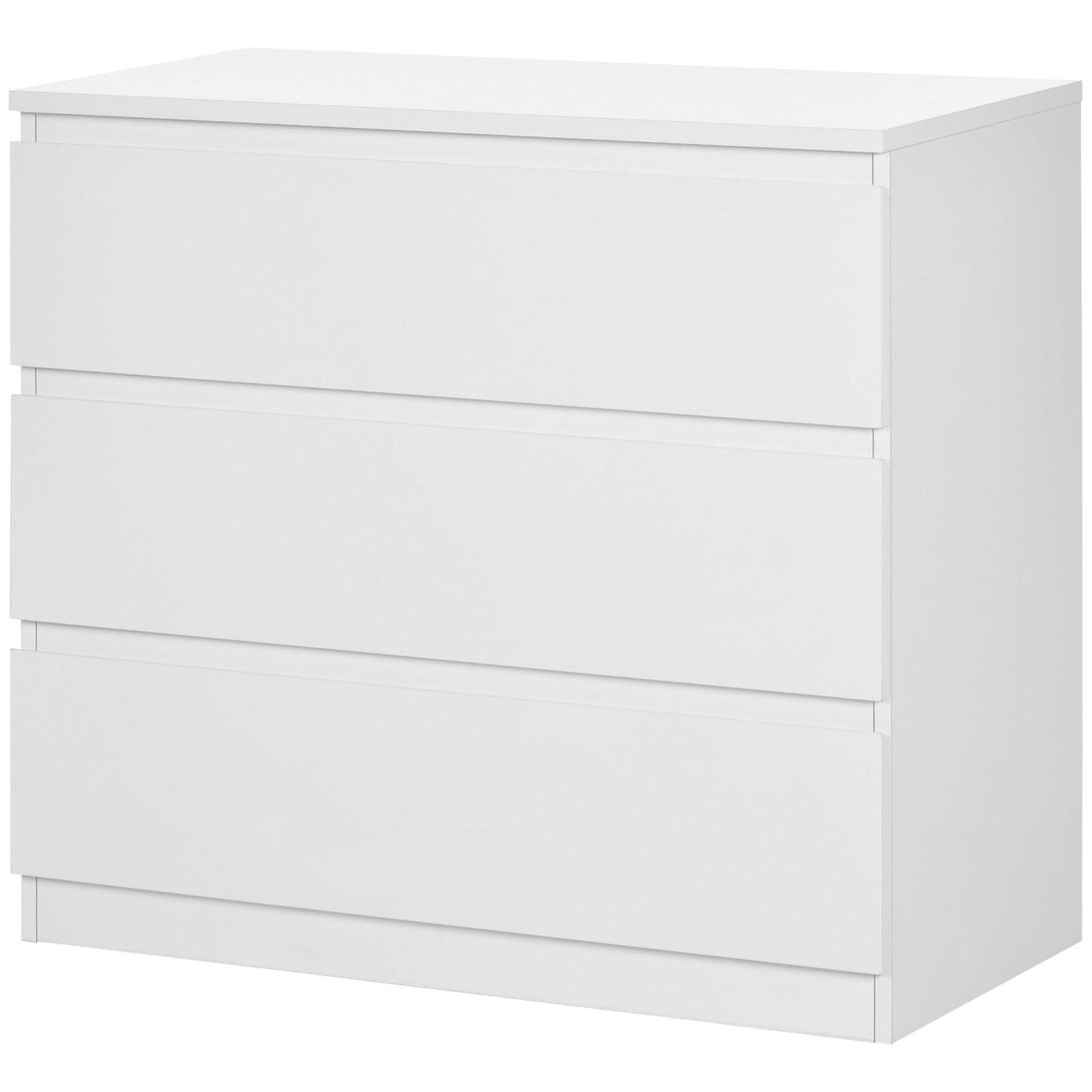 Chest Of Drawers, 3 Drawer Storage Cabinet Unit Bedroom | One Size | White