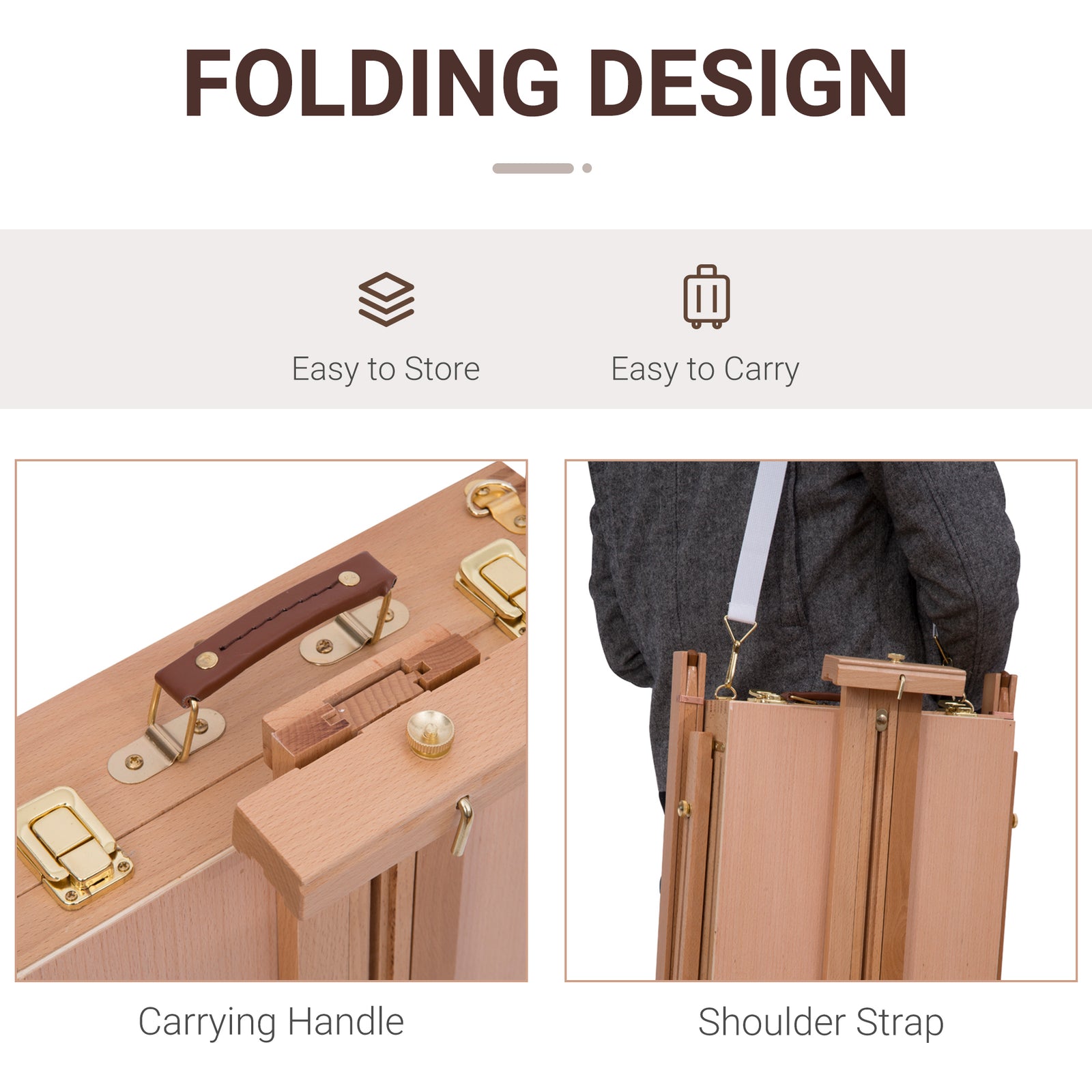 Tripod Art Easel Wooden Drawing Board Workstation Folding