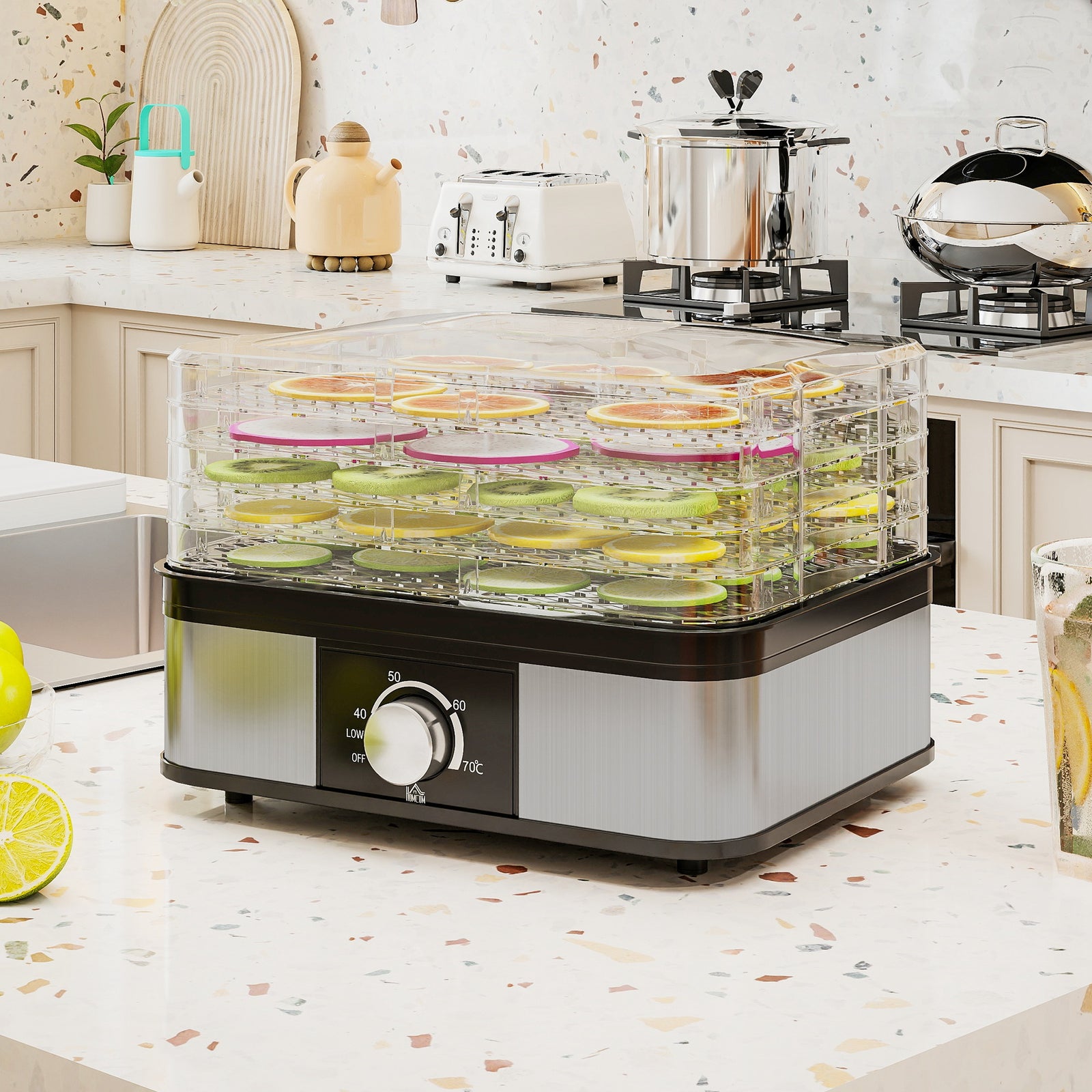 5 Tier Food Dehydrator, 245w For Drying Fruit, Meat, Vegetable, Black