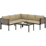 4 Piece Garden Furniture Set W/ Breathable Mesh Pocket