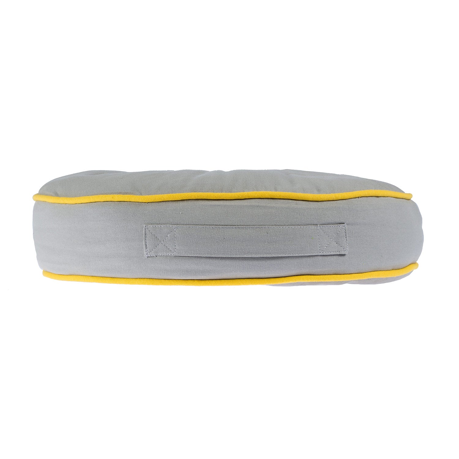 Round Plain Floor Cushion | 43cm x 43cm | Yellow & Grey