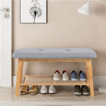 Bamboo Shoe Bench For Entryway