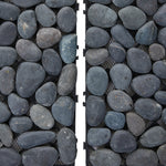 6pcs Interlocking Natural Stone Deck Tiles, 30x30cm Square Outdoor Patio Flooring, Durable Garden Pathway & Poolside Tiles | Grey