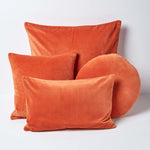 Luxury Velvet Round Cushion | 40cm x 40cm | Burnt Orange