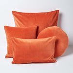 Set Of 2 Velvet Cushion Covers | 40cm x 40cm | Burnt Orange
