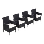 Set Of 4 Rattan Chairs Garden Furniture
