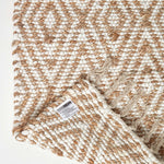 Sierra Neutral Diamond Pattern Hemp Chindi Rug | 150cm x 95cm | Natural