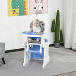 3-in-1 Convertible Baby High Chair Booster Seat W/ Removable Tray | Blue