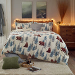 Winter Bears Fleece Duvet Cover Set With Sherpa Reverse – Soft And Warm Woodland Bedding | Double | Multi