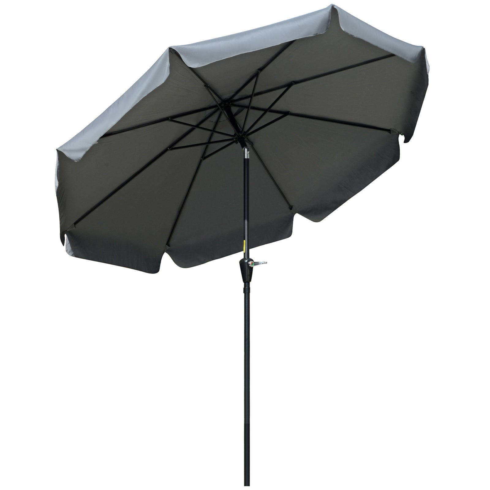 2.7m Patio Umbrella With Crank Garden Parasol | Grey