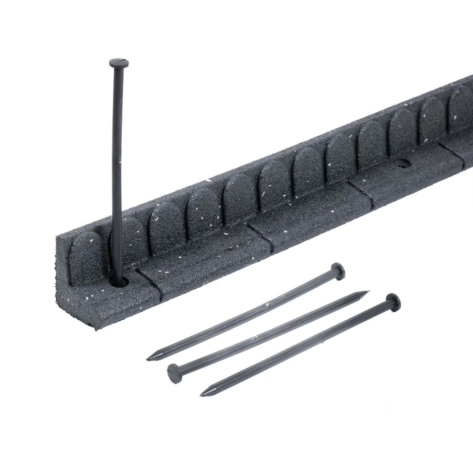 Lawnmover Friendly Rubber Garden Border 1.2m | Set of 12 | Gray