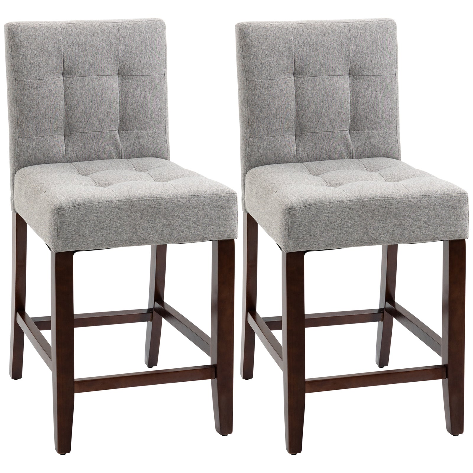 Modern Fabric Bar Stools With Wood Legs