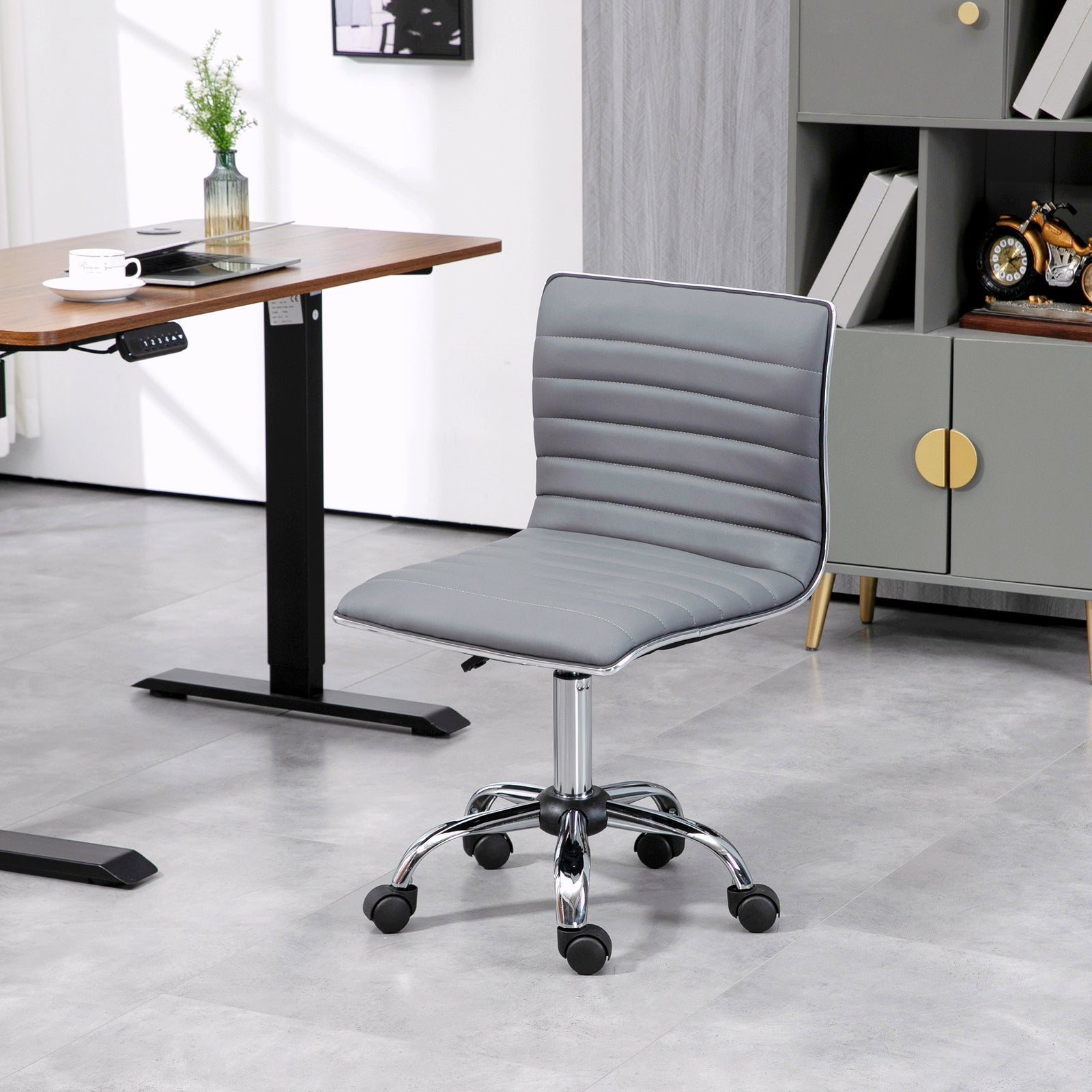 Ergonomic Executive Chair Armless | Dove Gray