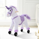 Kids Plush Ride-on Unicorn Walking Horse Toy W/realistic Sound Handlebar