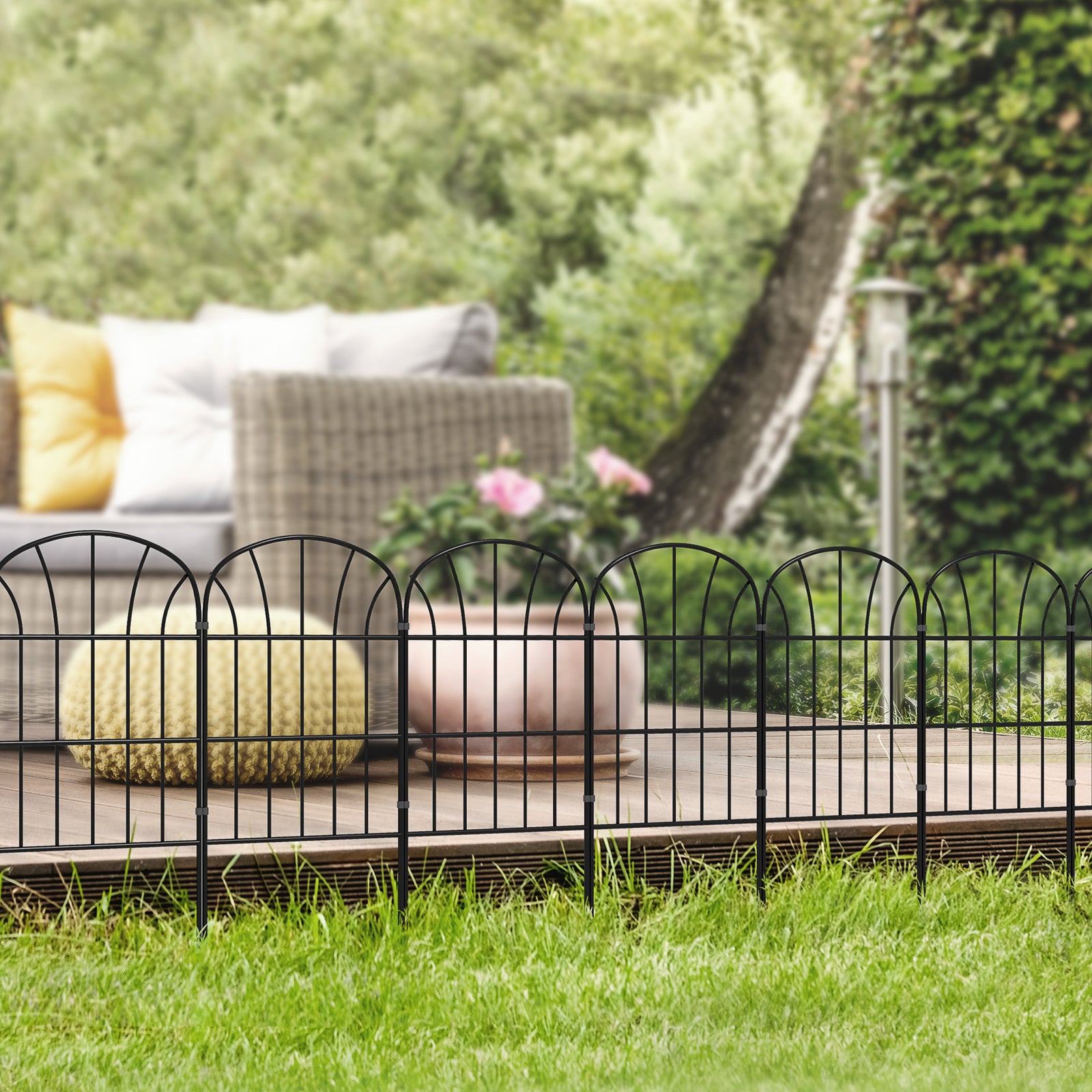 Fencing Panels 24in X 8.7ft Bed Border, Metal