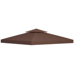3x3m Gazebo Top Cover Double Tier Canopy Replacement | Coffee