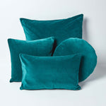 Set Of 2 Velvet Cushion Covers | 40cm x 40cm | Teal Green