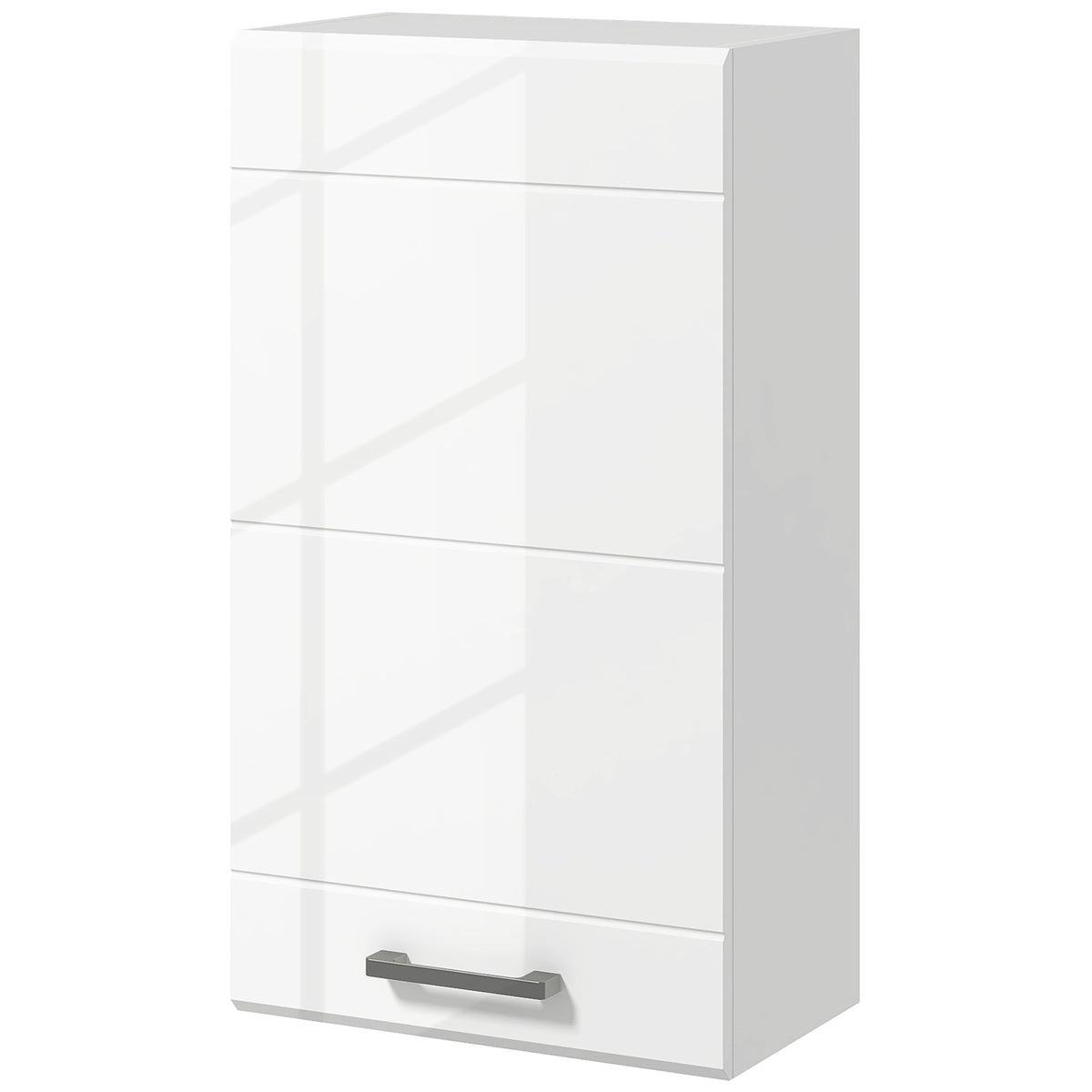 kleankin Bathroom Wall Cabinet, High Gloss Soft-close Storage Cabinet, White