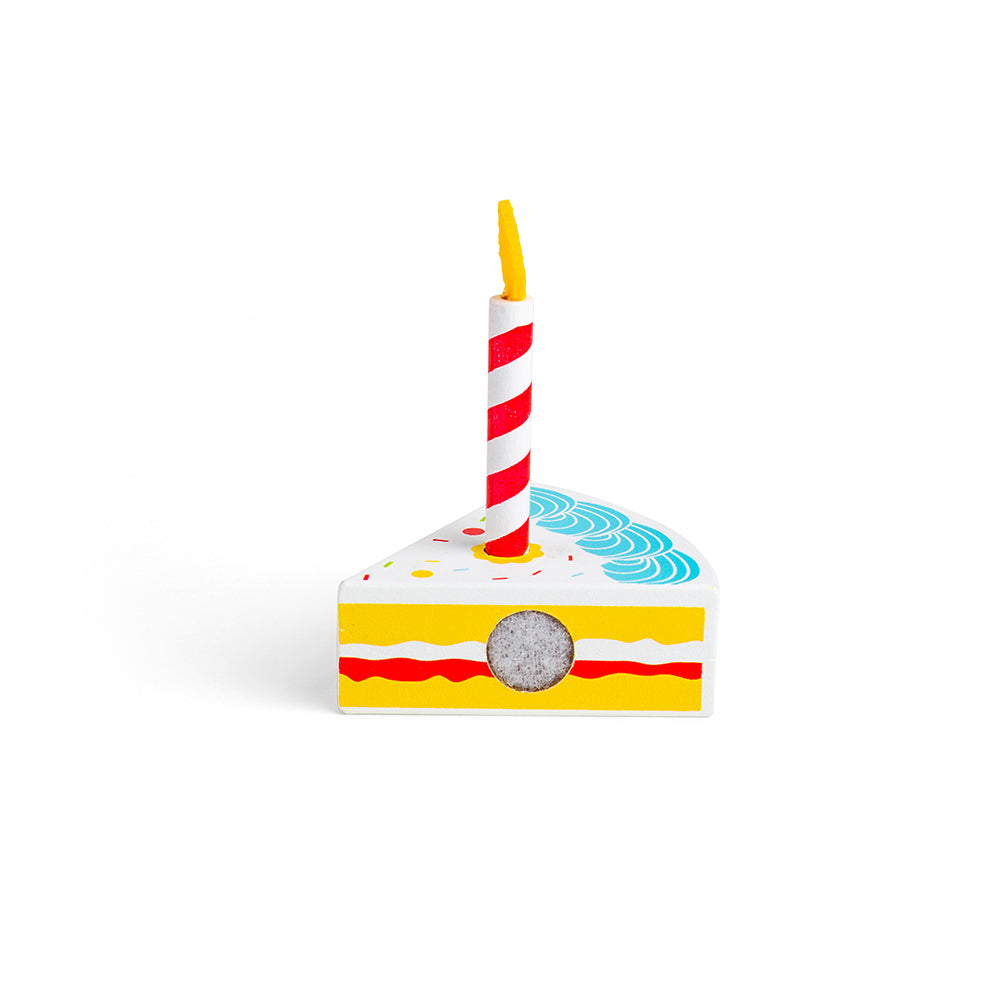 Wooden Birthday Cake Toy, Includes 6 Slices & Cake Slicer