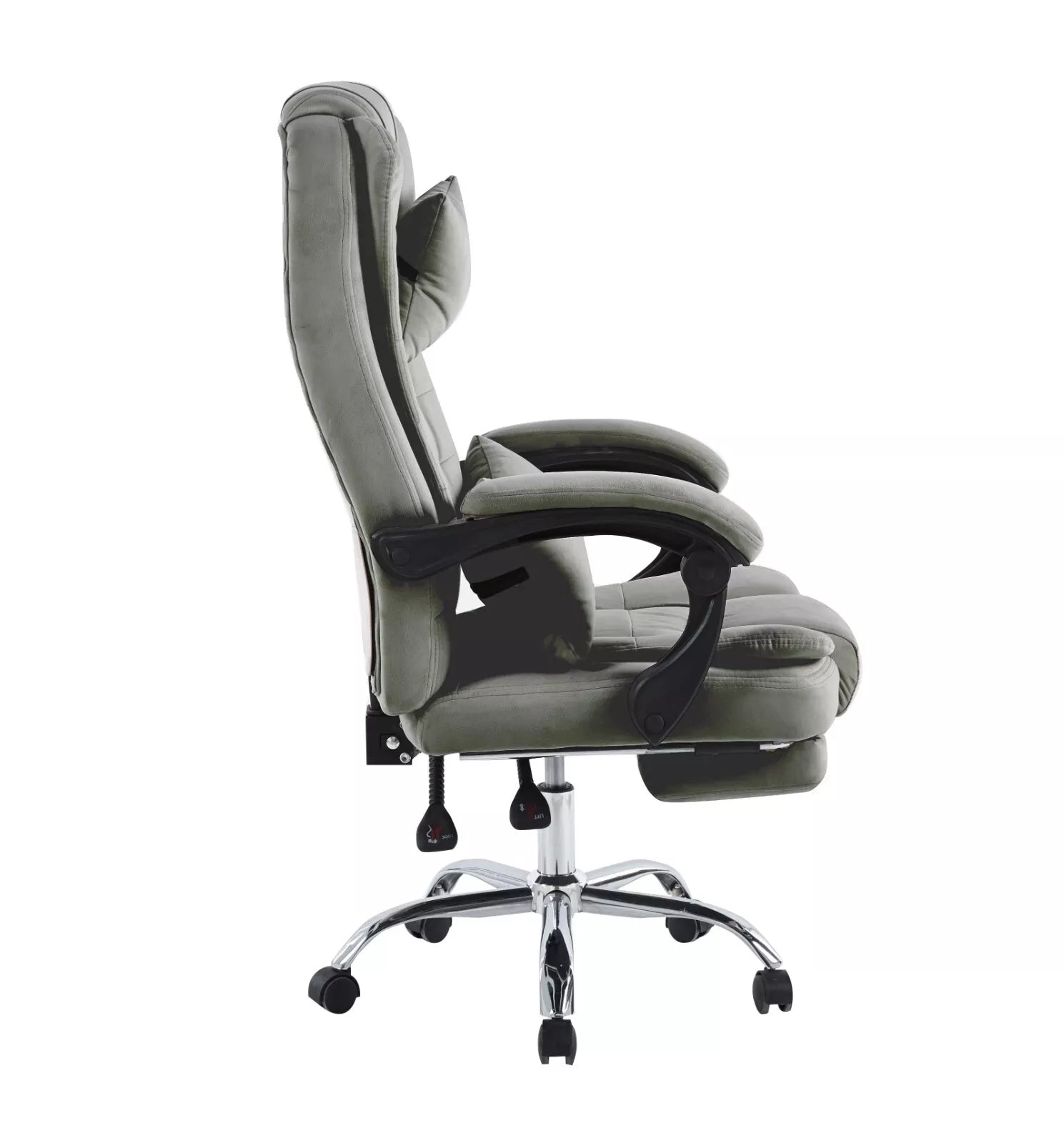 Swivel Velvet Office Chair Ergonomic Leisure Chair Height Adjustable Desk Chair | Grey