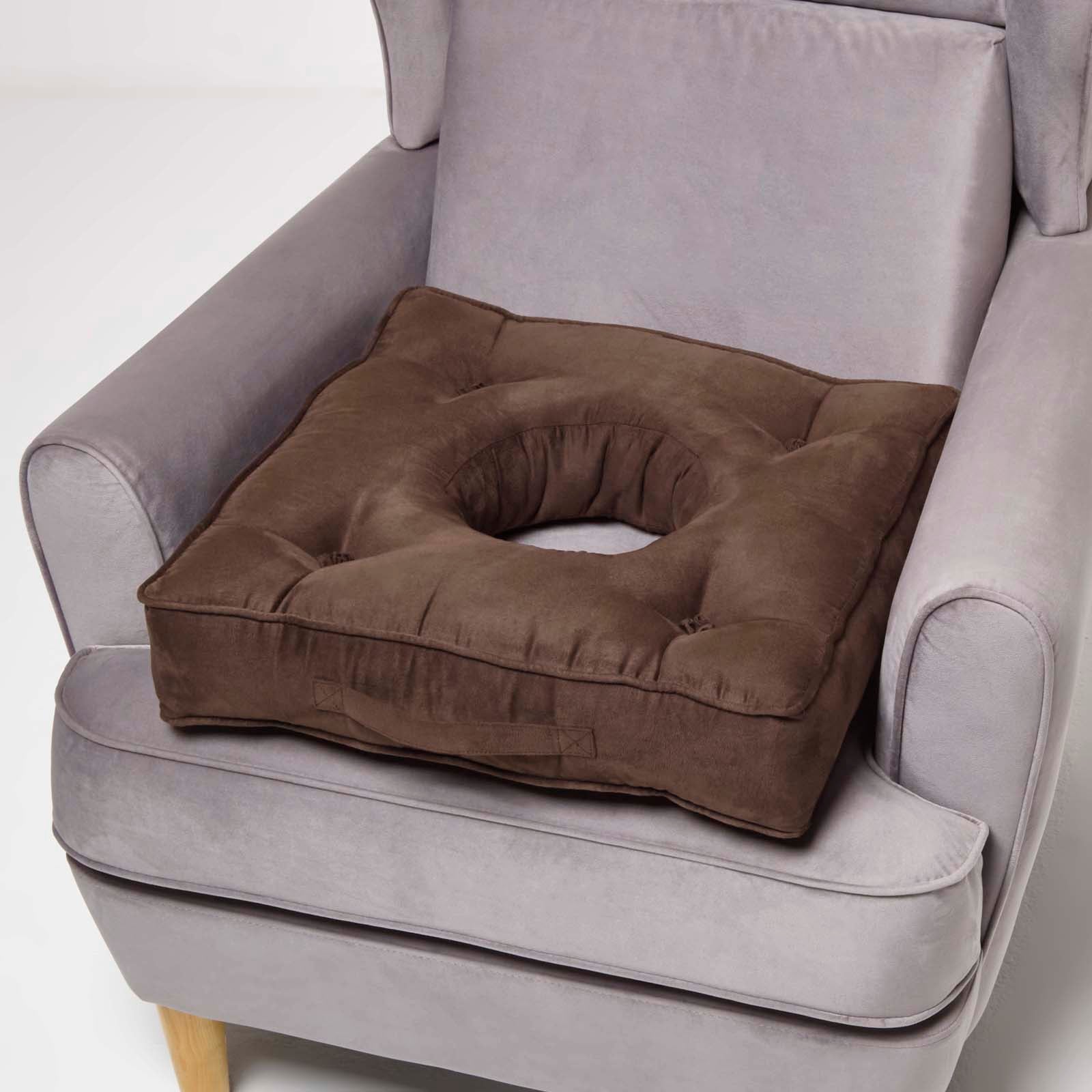 Faux Suede Coccyx Armchair Cushion | 50cm x 50cm | Brown