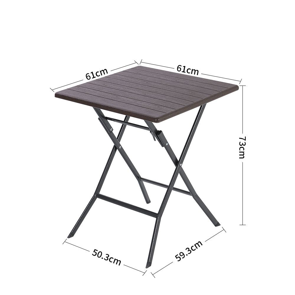 3-piece Plastic Outdoor Folding Table And Chairs Set
