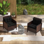 2pc Outdoor Seat Cushion For Patio Furniture | Black