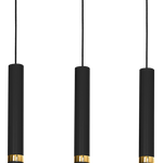 Joker Contemporary Pendant Lamp 3xgu10 Hand Made Cylindrical Style Light | Black & Gold