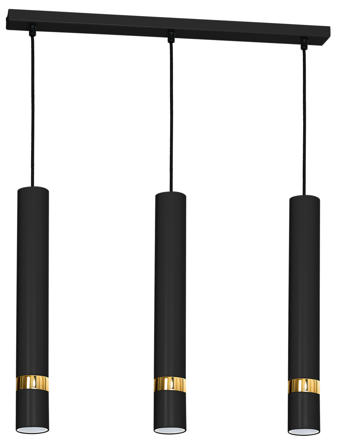Joker Contemporary Pendant Lamp 3xgu10 Hand Made Cylindrical Style Light | Black & Gold