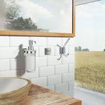 Frosted Glass 200ml Soap Dispenser With Square Wall Mount | Polished Chrome