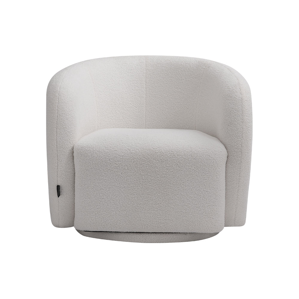 Swivel Tub Chair Boucle Upholstered Single Sofa