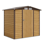 6×4ft Outdoor Metal Shed – Tawny Galvanized Steel Storage With Lockable Door & Ventilation