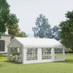 Garden Gazebo Portable Carport Shelter W/removable Sidewalls | Large | White