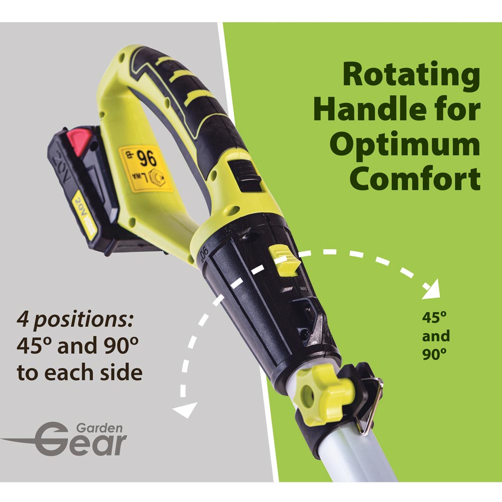 Garden Gear 20v Telescopic Hedge Trimmer + 20v Battery, Charger, Blade Cover And Shoulder Harness