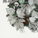 HOMESCAPES Mint Green & Silver Christmas Wreath