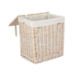 White Cotton Lined Boutique White Wash Laundry Baskets | Large | White