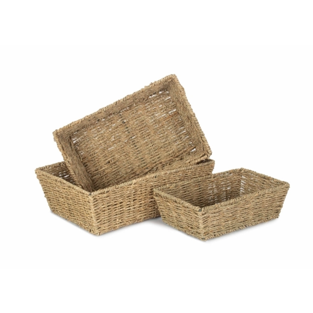 Seagrass Tapered Tray | Set-of-3 | Green