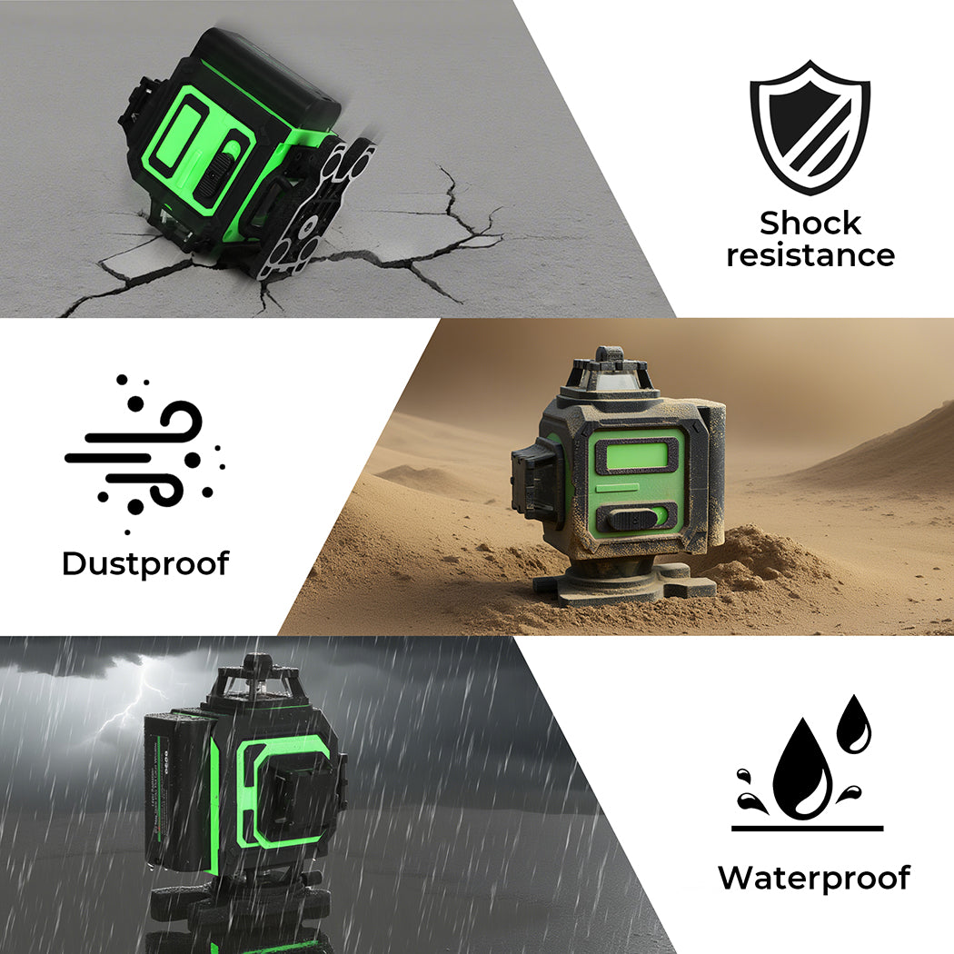 Laser Level 4d 16 Line 360° Green Self -leveling With Remote Tripod | Green