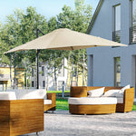 Square Cantilever Roma Parasol W/ 360° Crank & Base | Cream