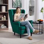 Wingback Chair, Modern Accent Chair For Living Room Bedroom | Green