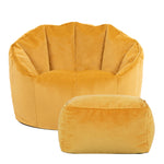 Sirena Scallop Chair Bean Bag & Footstool | Yellow