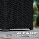 253l Garden Storage Box, Rattan Deck Box With Liner | Black