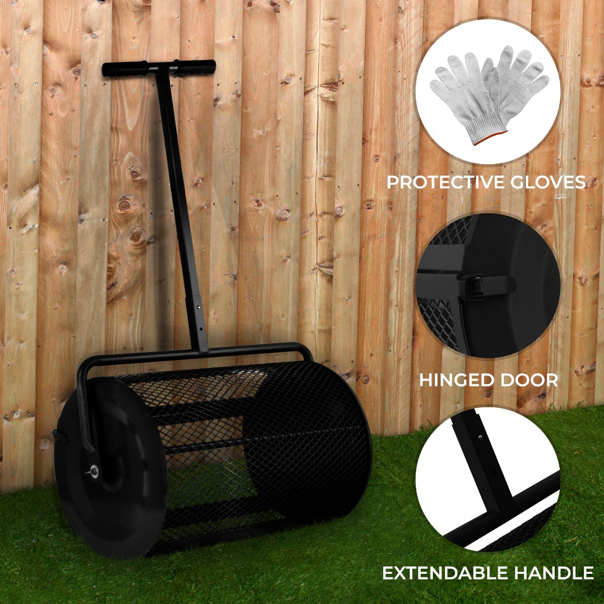 Compost & Peat Moss Spreader | Black