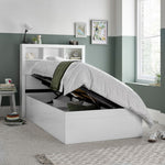 Oscar Wooden Bookcase Ottoman Storage Bed | Single | White