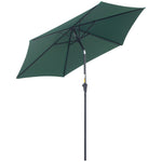 2.6m Patio Umbrella With Tilt Crank | Green